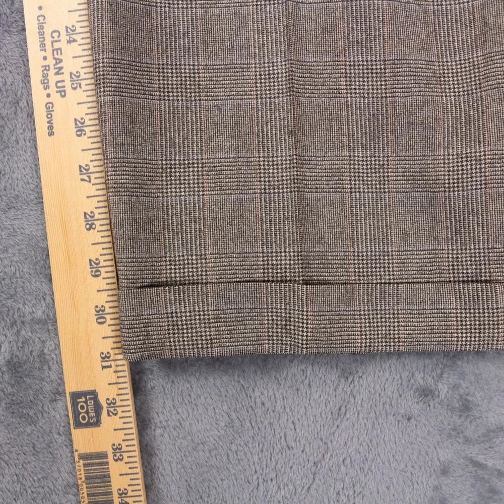 Brooks Brothers Mens 44x31 Wool Cashmere Glen Plaid Dress Pants Brown
